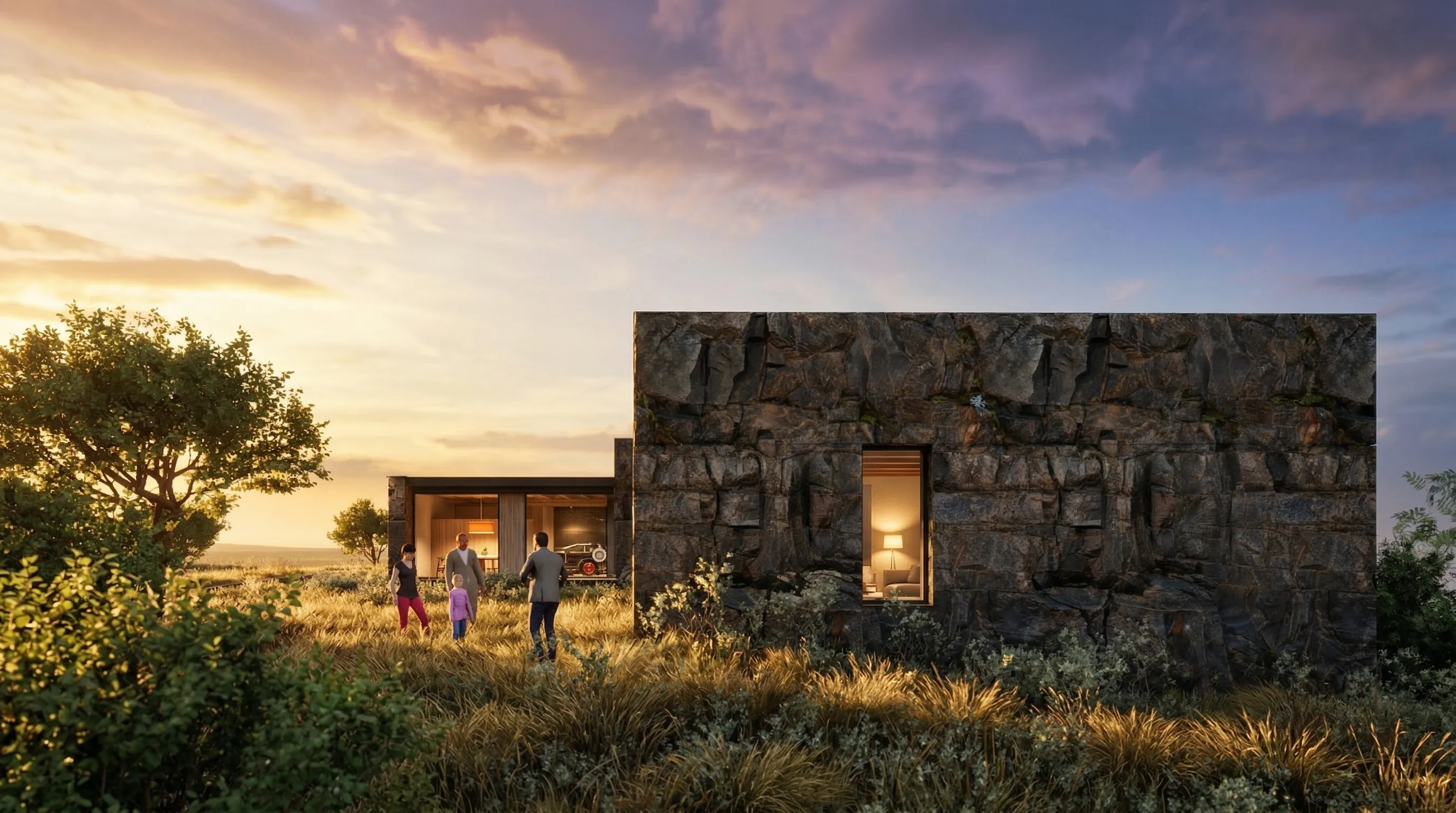 Render Fachada de Casa Sanchez — PatagoniaBIM